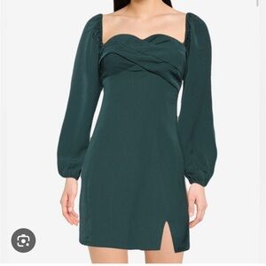 NWT Abercrombie Long-Sleeve Draped
Bodice Mini Dress in Teal